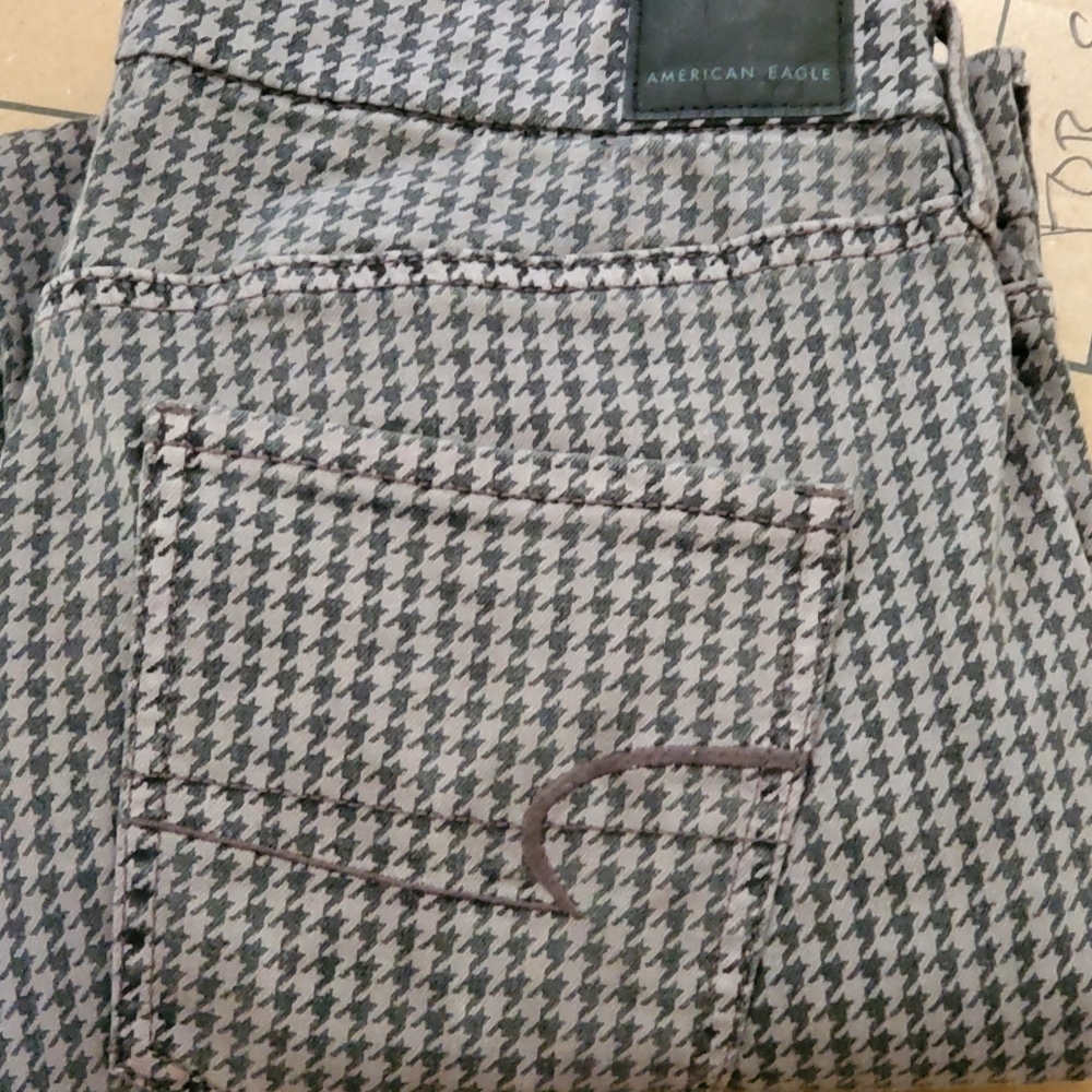 AE Ne(x)t Level Stretch Curvy Super High Rise Houndstooth Jegging Jeans